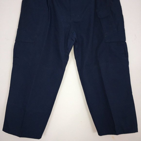 CQR Tactical Pants Mens 42W/30L Ripstop Dark Navy Cargo Pockets Elastic Waist - Picture 3 of 13